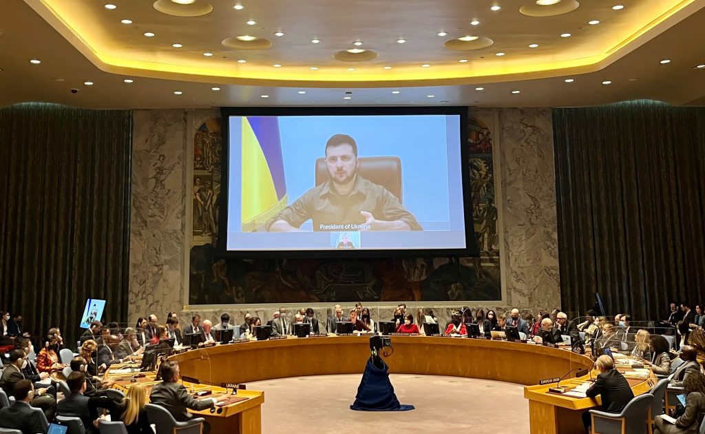 Zelenskyy tells UN: Act now on Russia or dissolve yourself altogether