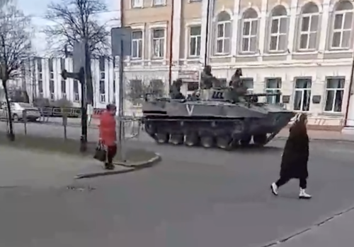 A Russian tank spotted in southern Belarus. (Source: @tendar/euroradio)