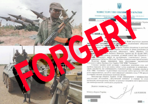 Pro-Russia telegram channel circulated what it claimed was proof that Ukraine planned to sell weapons to African countries. (Source: Rezident)