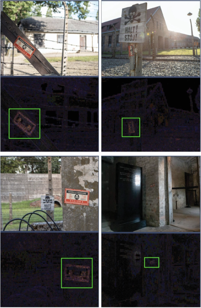 Forensic photo analysis revealed that some parts of the photos were likely altered. (Source: FotoForensics). 