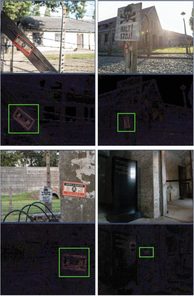 Forensic photo analysis revealed that some parts of the photos were likely altered. (Source: FotoForensics).