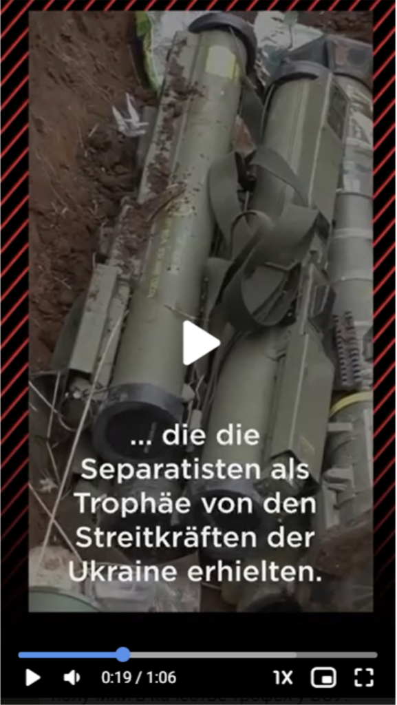 The screengrab of the falsified Bild video featuring two definitive articles “die” in a row (Source: MediaKiller/archive)