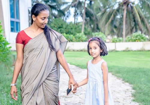 A mother and a daughter in India