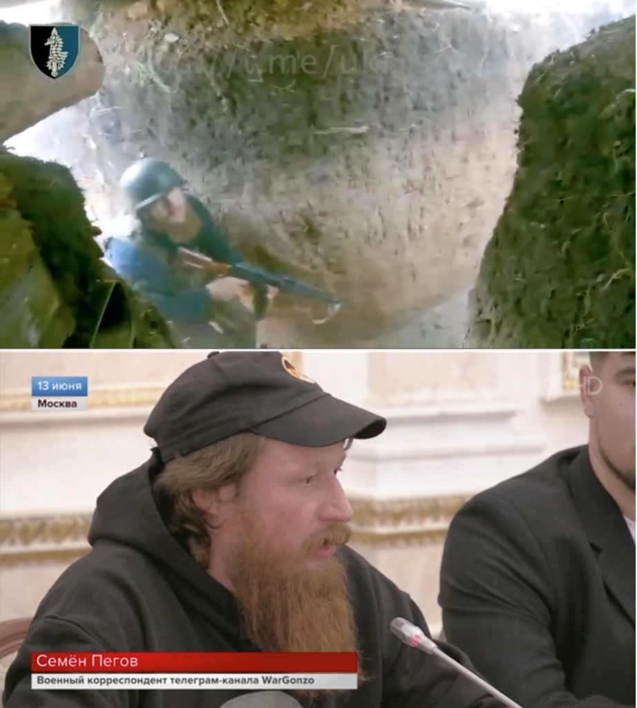 Comparison of the red-bearded man from the 73rd Naval Center of Operations’ video and Pegov talking at a press conference. (Source: @ukr_sof/archive, top; Perviy Kanal/archive, bottom)
 
- Nika Aleksejeva, Resident Fellow, Riga, Latvia