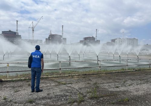 IAEA Director General Rafael Mariano Grossi visits Zaporizhzhia Nuclear Power Plant during a recent inspection, June 15, 2023. (Source: IAEA via ABACAPRESS.COM and Reuters Connect)