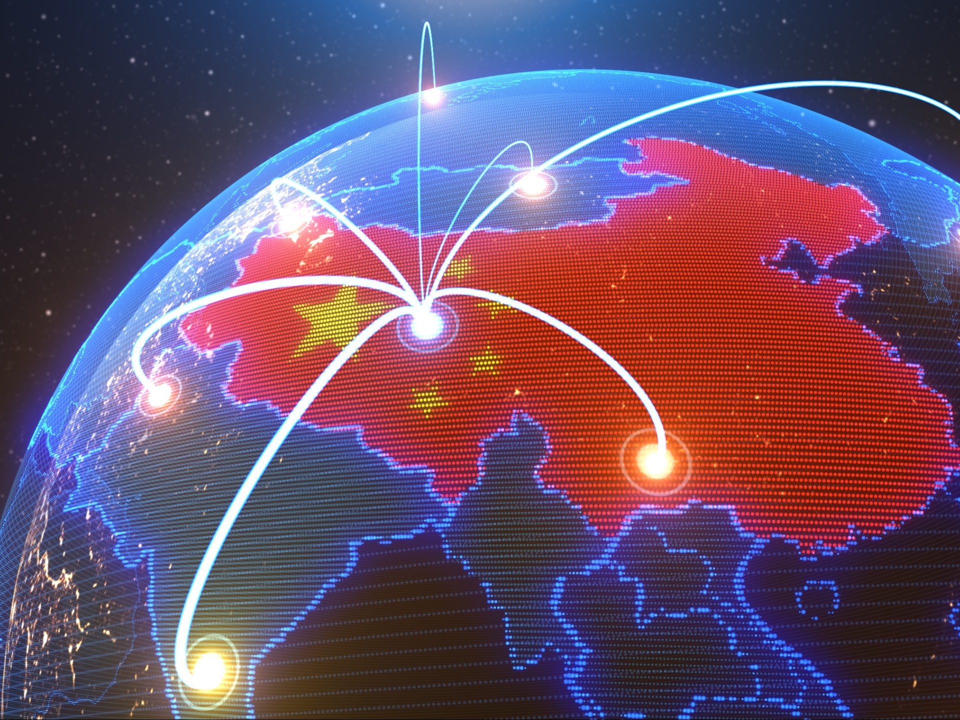 a world map of China, 3d rendering