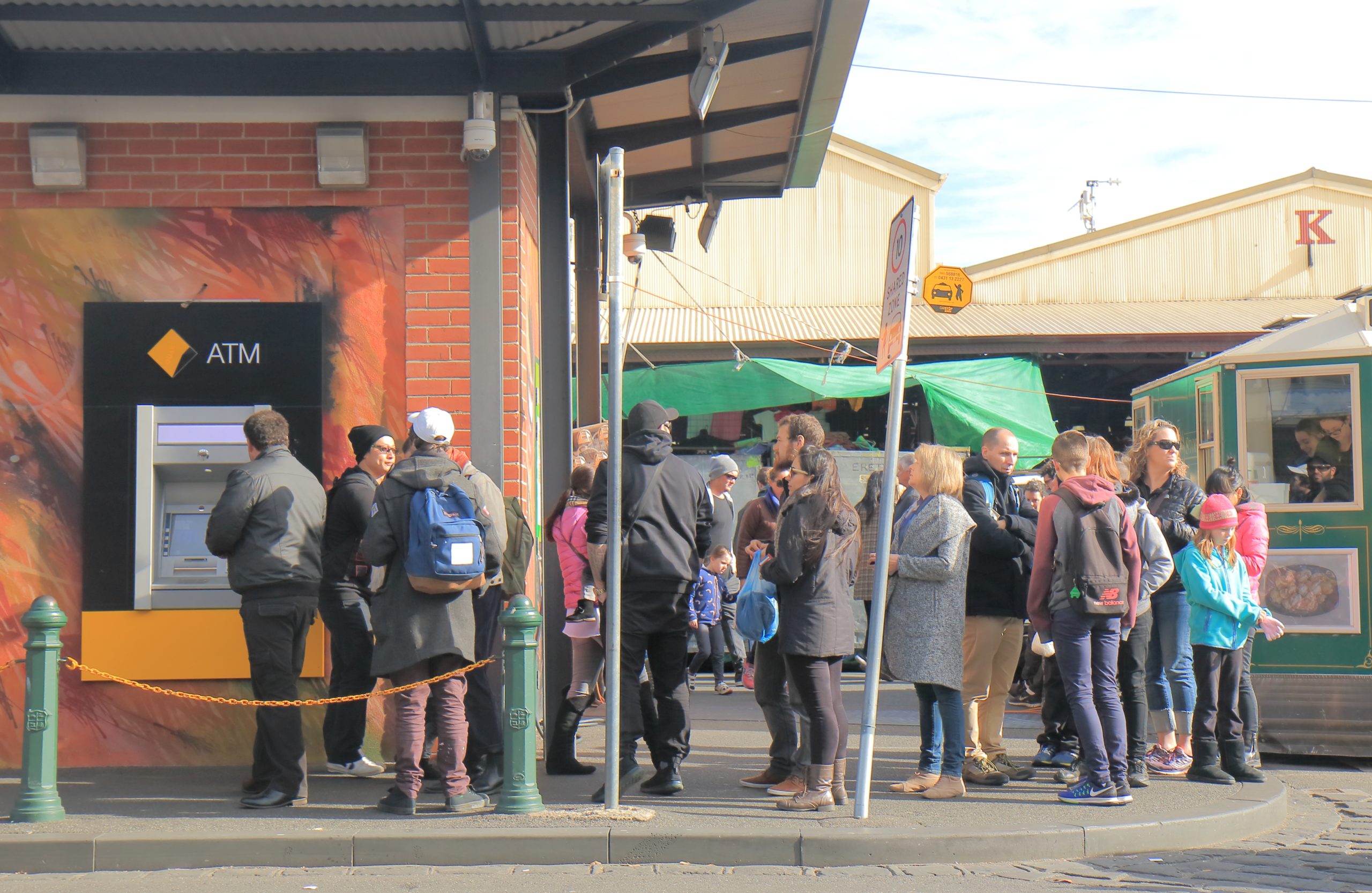 Cash machine ATM queue Melbourne Australia