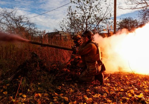 Members of Ukraine's National Guard Omega Special Purpose fire a SPG-9 anti-tank grenade launcher toward Russian troops in the front line town of Avdiivka, amid Russia's attack on Ukraine, in Donetsk region, Ukraine November 8, 2023. Radio Free Europe/Radio Liberty/Serhii Nuzhnenko via REUTERS