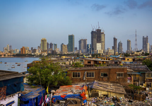 Mumbai economy with skyscrapers in the distance