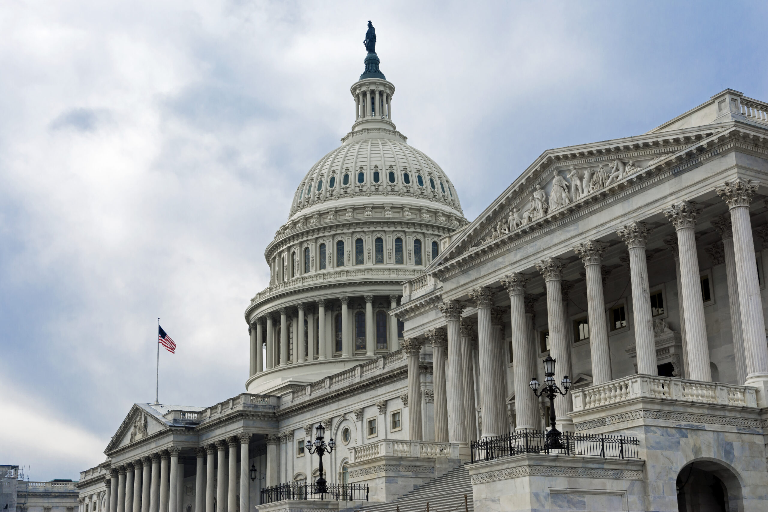 United States Capitol on a cloudy day