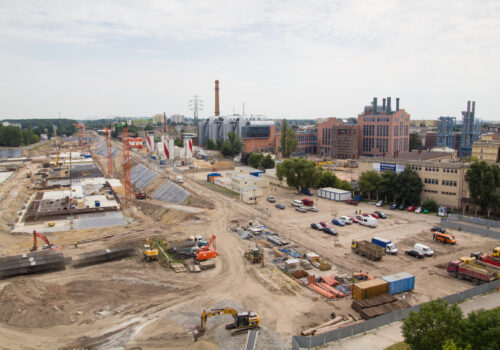 Construction site and excavation