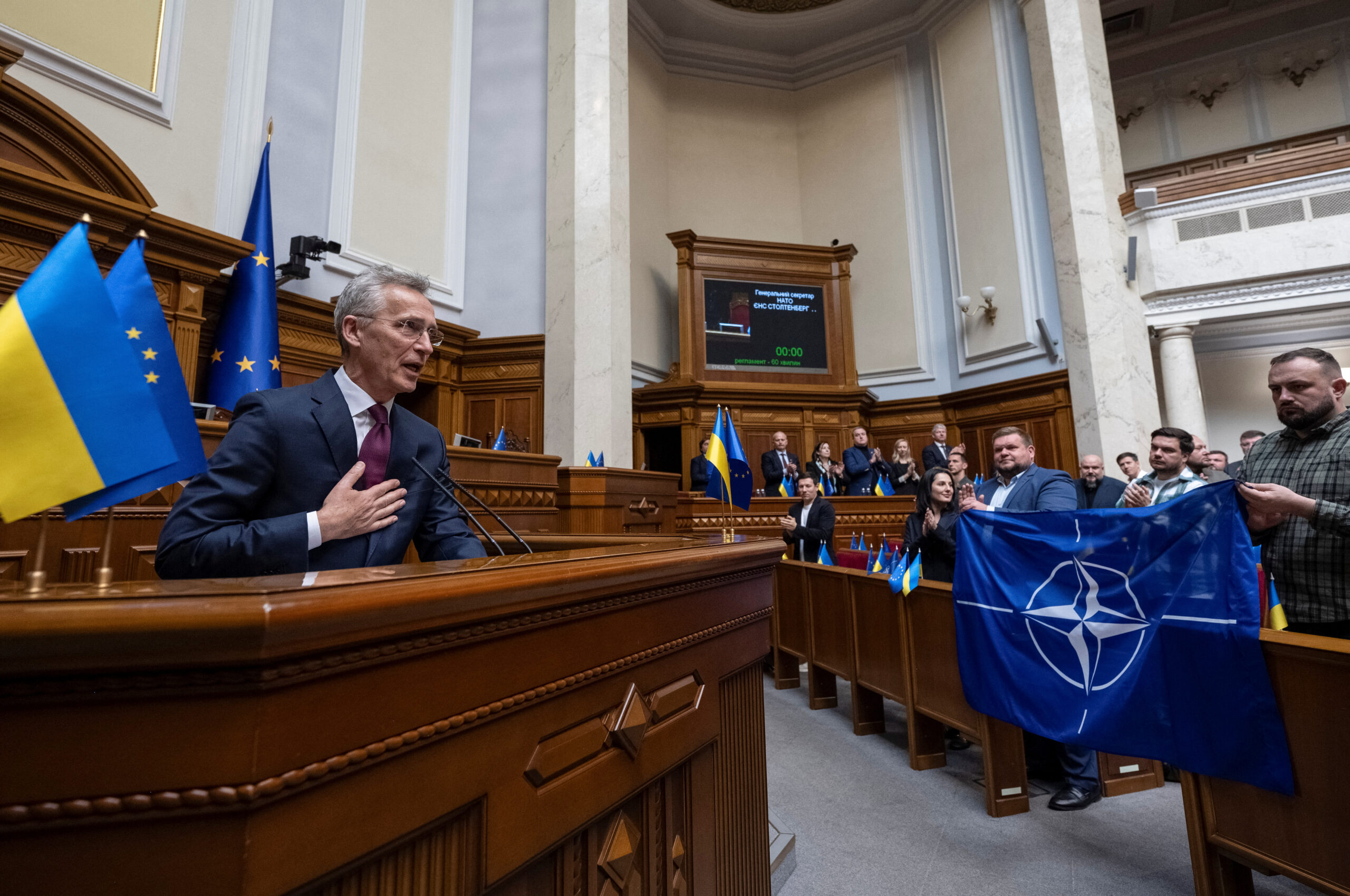 NATO chief urges long-term Ukraine aid as Russian army advances ...