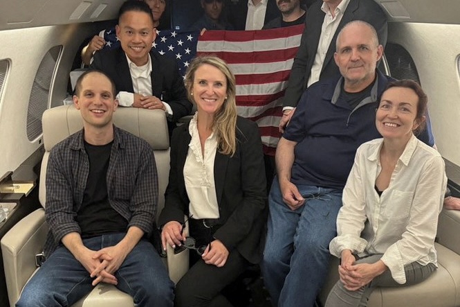 We celebrate the return of Evan Gershkovich, a journalist who was detained by Russian authorities, and note the efforts taken by the Atlantic Council to secure his release, including through the "Reporters at Risk" series.