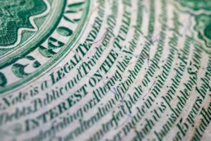 Magnified US dollar bill