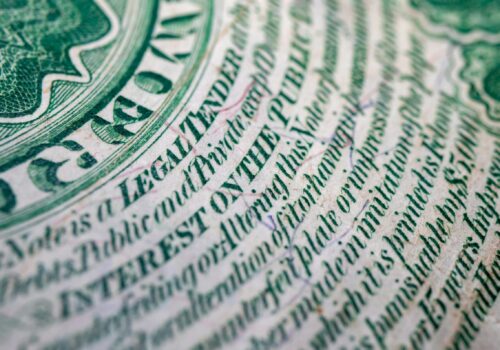 Magnified US dollar bill