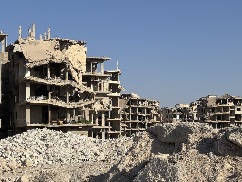 Scenes of rubble in Ghouta, Syria from the author's visit in September 2025. Photo credit: Tara Kangarlou