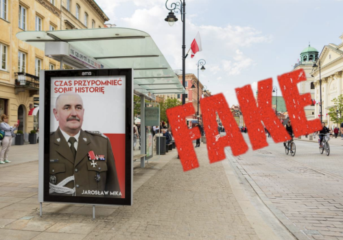 This image depicting a Polish general alluding to annexing parts of Ukraine was one of several circulating on pro-Kremlin Telegram channels that turned out to be fake. (Source: Signal Telegram Channel/archive)