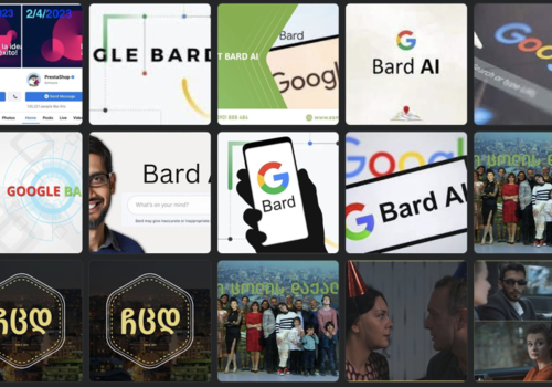 Screencap shows a hijacked Formula TV Facebook page with newly posted images related to Google Bard, with older images from the TV network still visible. (Source: Facebook)