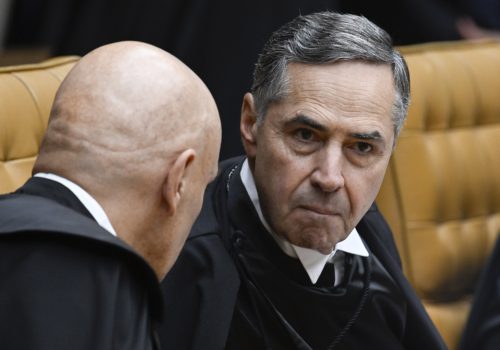 Brazilian Justice Luis Roberto Barroso, September 28, 2023. (Source: Mateus Bonomi/AGIF via Reuters Connect)